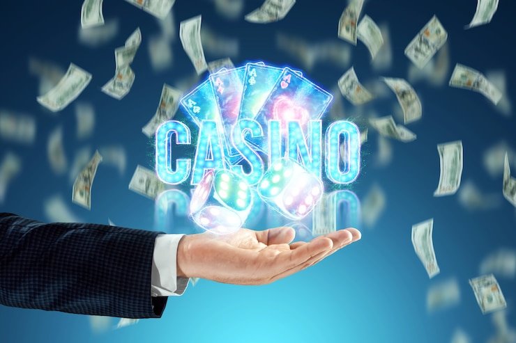 Grand Slam live dealer studio with multiple camera angles showing blackjack table